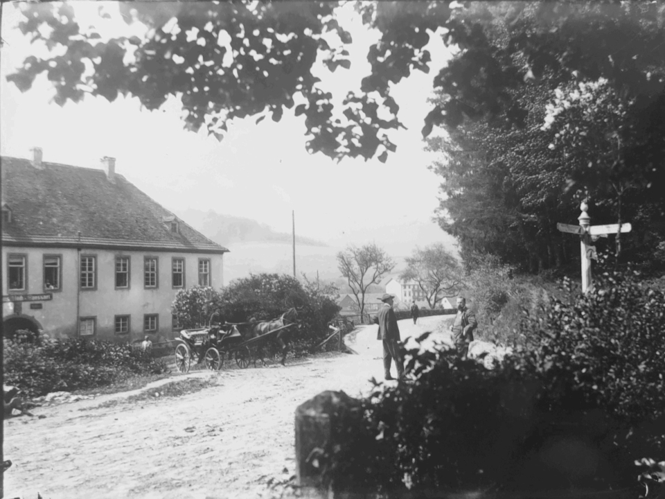 Historische Ansicht des Gasthauses Hochspessart