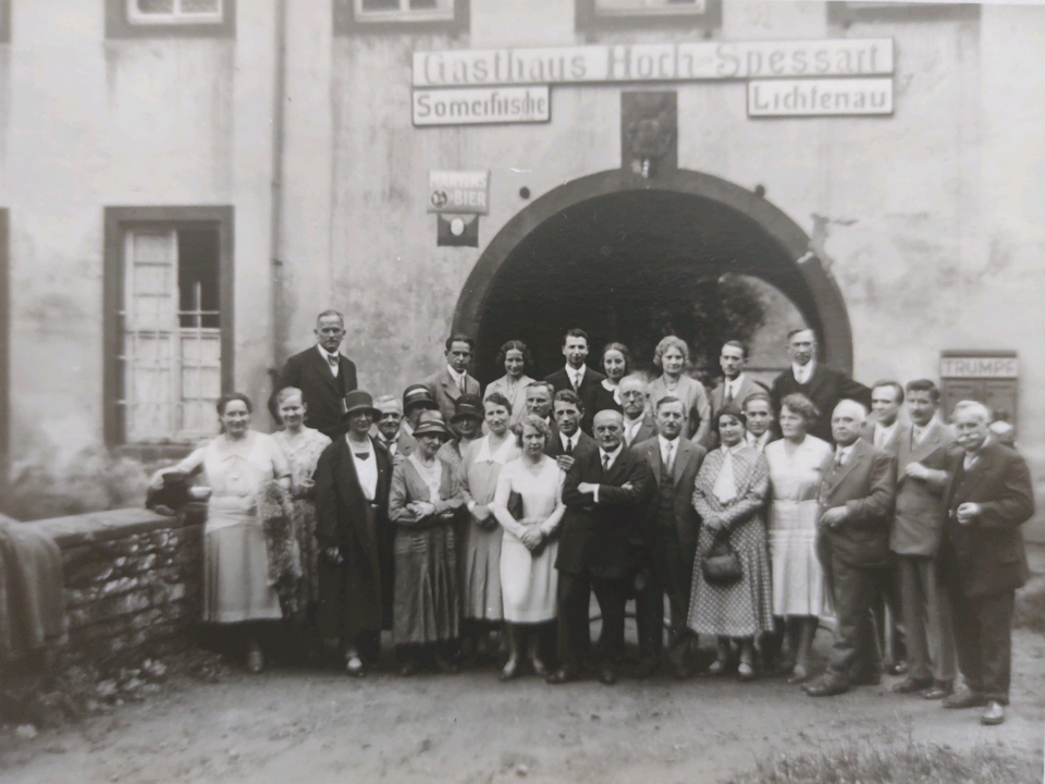 Historische Ansicht des Gasthauses Hochspessart